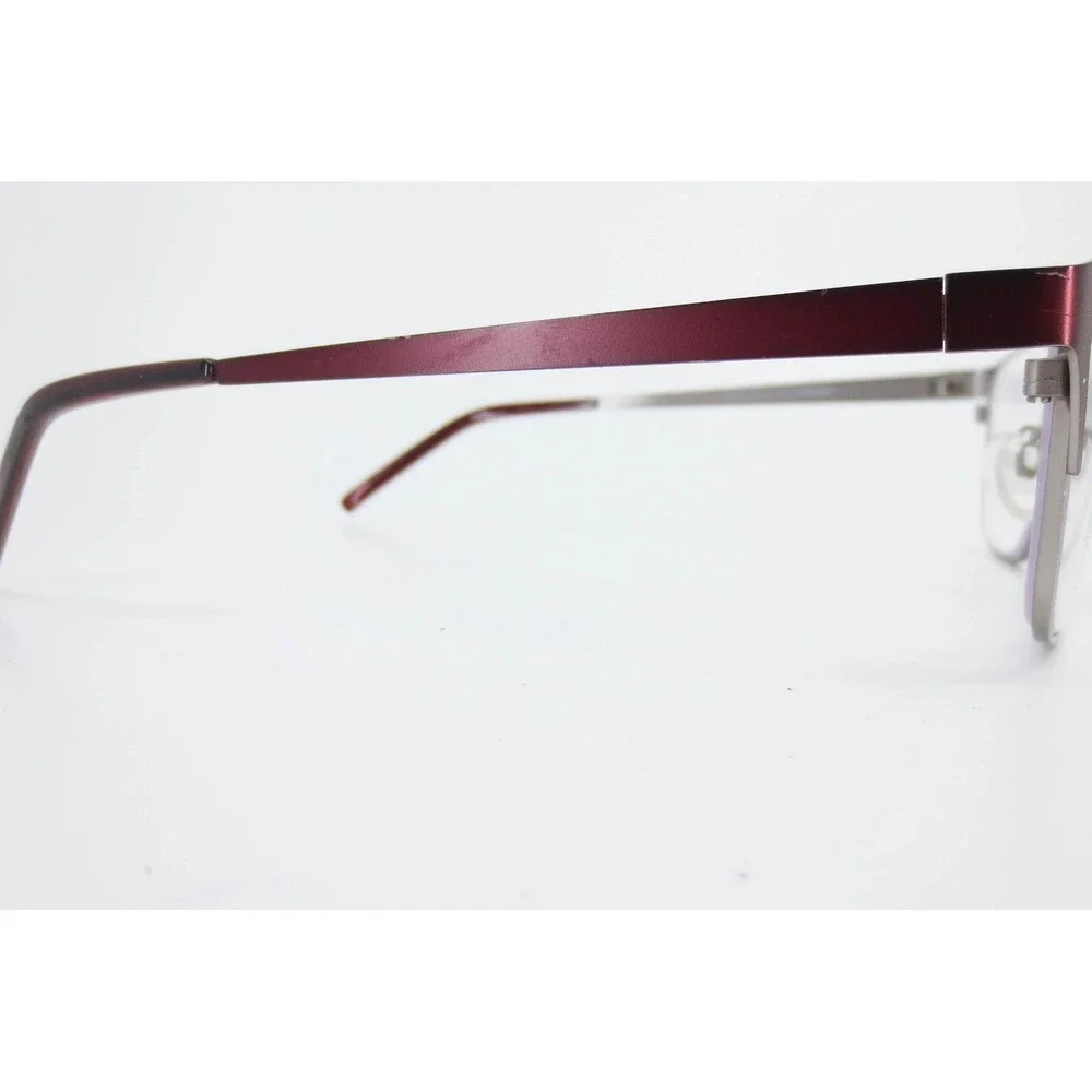Success SS-384 Eyeglass Frames Burgundy Pewter Metal Cat Eye 56-17-145 Glasses